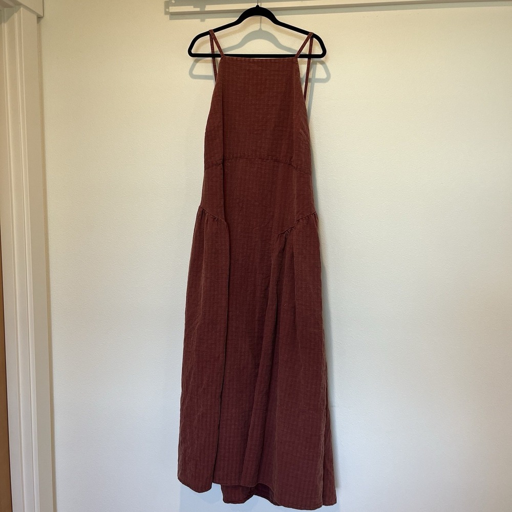 Festi Bohemian Plus Women's Maroon Red Dress 100% Cotton Bow Maxi Freeppl Anthro